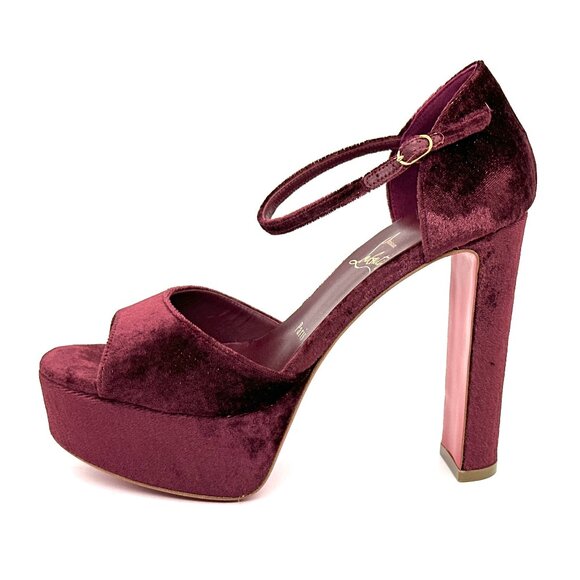Christian Louboutin SANDALOO Velvet Platform Mary Jane Heels Sandals Shoes - Picture 2 of 16
